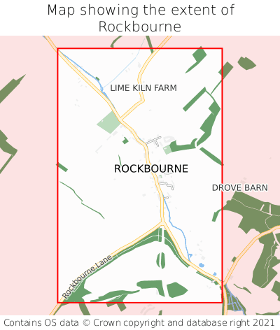 Map showing extent of Rockbourne as bounding box