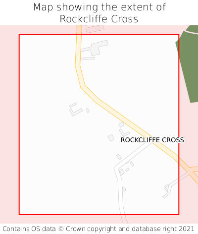 Map showing extent of Rockcliffe Cross as bounding box