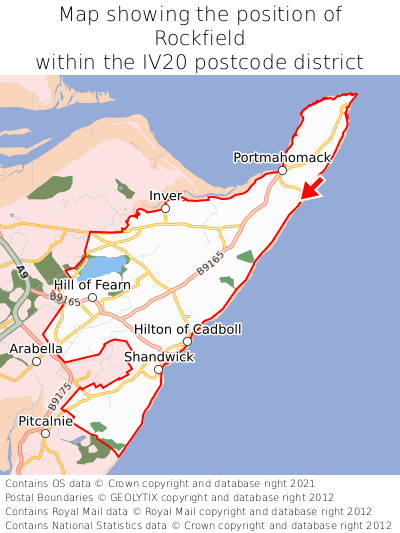 Map showing location of Rockfield within IV20