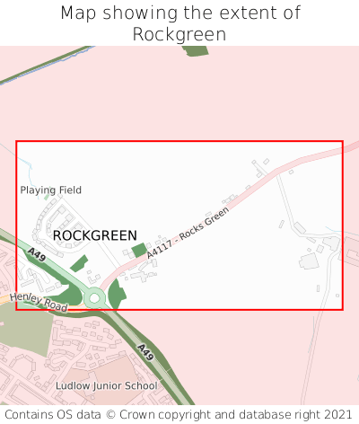 Map showing extent of Rockgreen as bounding box