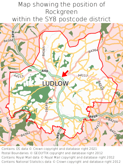 Map showing location of Rockgreen within SY8