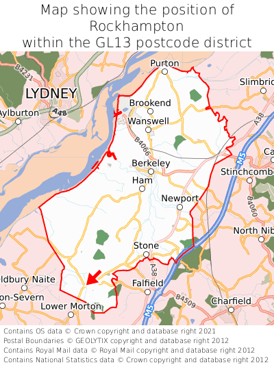 Map showing location of Rockhampton within GL13