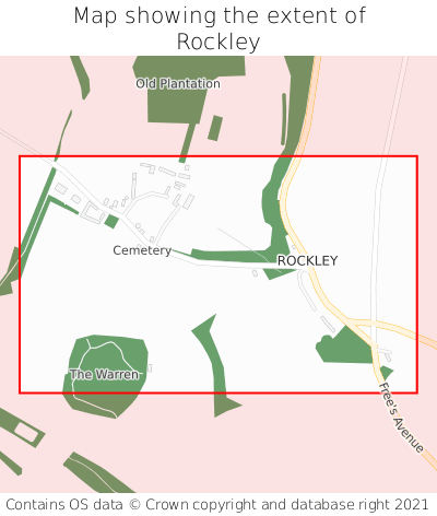 Map showing extent of Rockley as bounding box