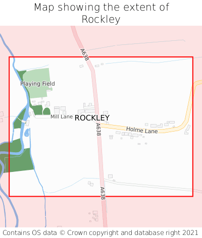 Map showing extent of Rockley as bounding box