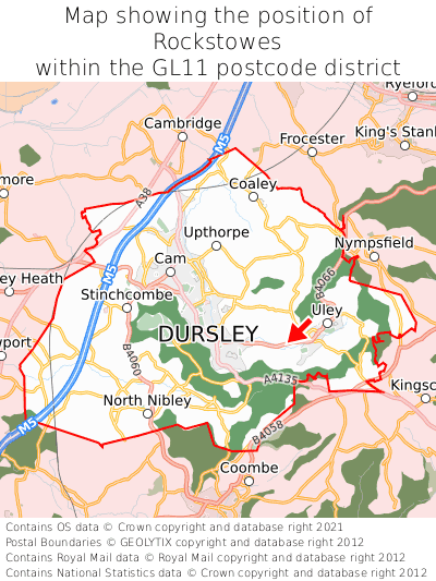 Map showing location of Rockstowes within GL11