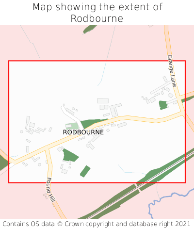 Map showing extent of Rodbourne as bounding box