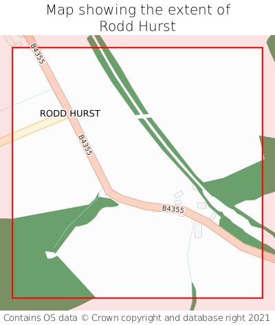 Map showing extent of Rodd Hurst as bounding box