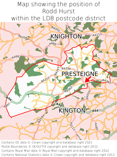 Map showing location of Rodd Hurst within LD8