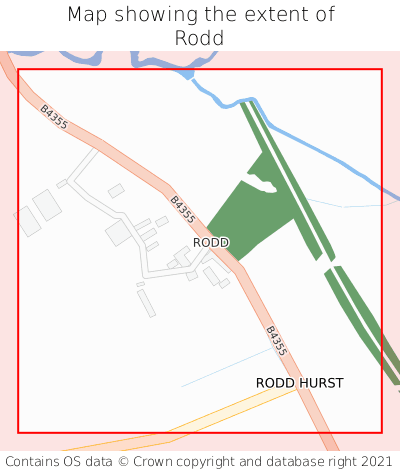 Map showing extent of Rodd as bounding box