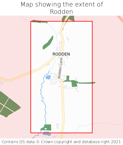 Map showing extent of Rodden as bounding box