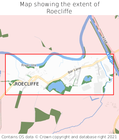 Map showing extent of Roecliffe as bounding box