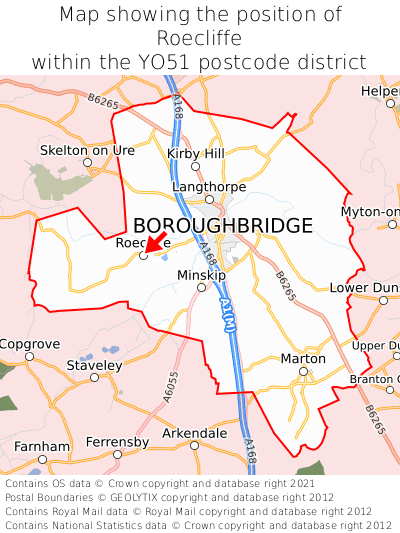 Map showing location of Roecliffe within YO51