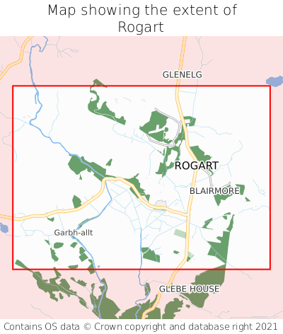 Map showing extent of Rogart as bounding box