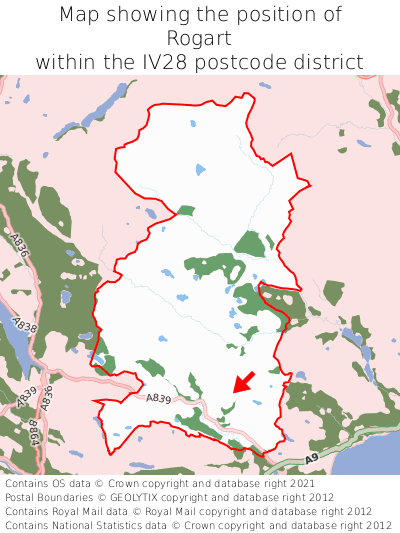 Map showing location of Rogart within IV28