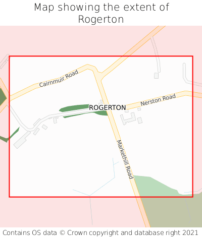 Map showing extent of Rogerton as bounding box