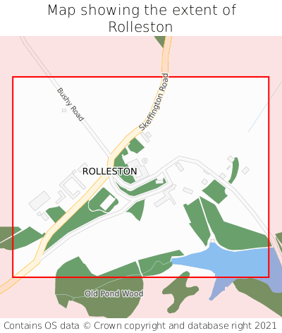 Map showing extent of Rolleston as bounding box