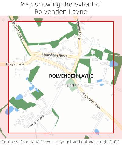 Map showing extent of Rolvenden Layne as bounding box