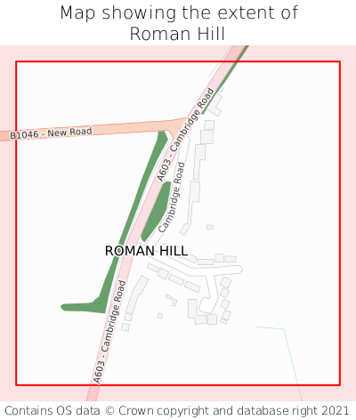 Map showing extent of Roman Hill as bounding box