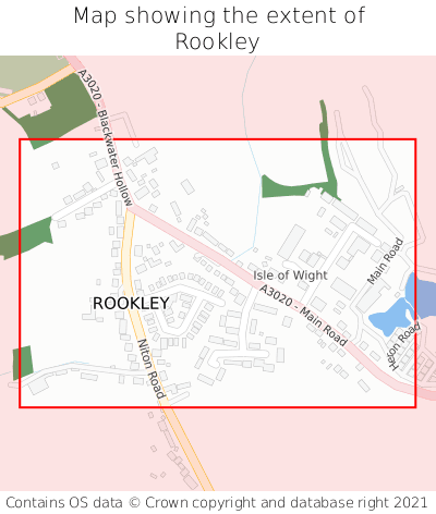 Map showing extent of Rookley as bounding box