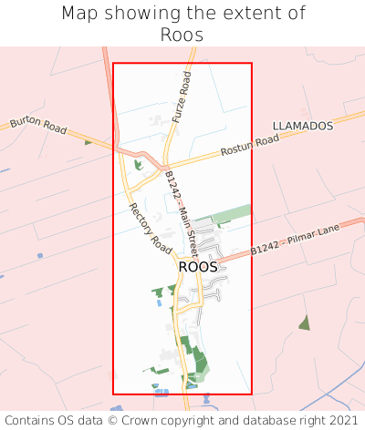 Map showing extent of Roos as bounding box