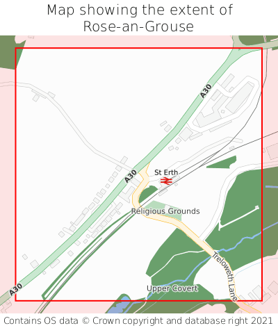 Map showing extent of Rose-an-Grouse as bounding box