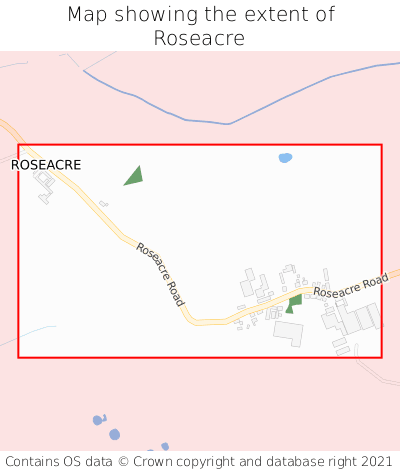 Map showing extent of Roseacre as bounding box