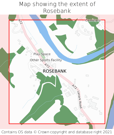 Map showing extent of Rosebank as bounding box