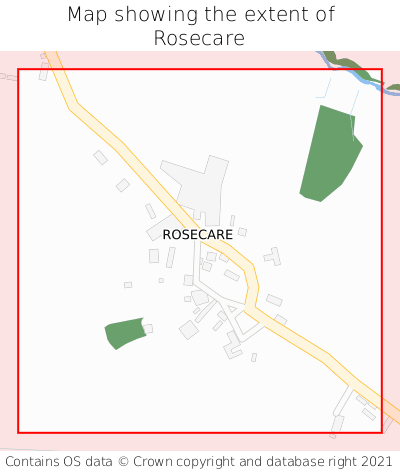 Map showing extent of Rosecare as bounding box