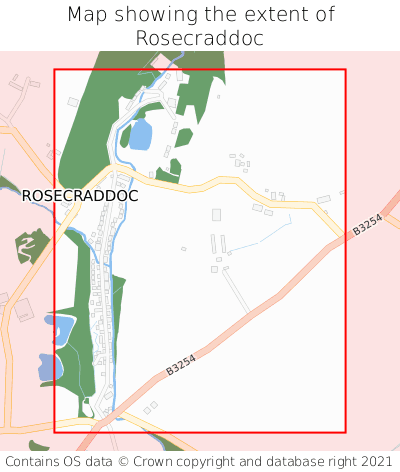 Map showing extent of Rosecraddoc as bounding box