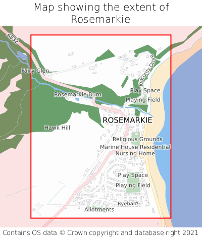 Map showing extent of Rosemarkie as bounding box