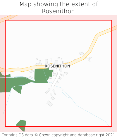 Map showing extent of Rosenithon as bounding box