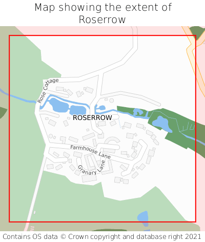 Map showing extent of Roserrow as bounding box