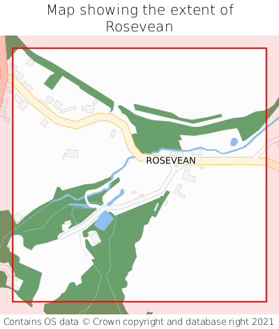 Map showing extent of Rosevean as bounding box