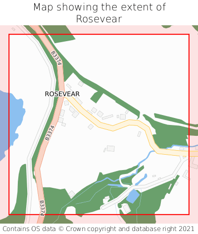 Map showing extent of Rosevear as bounding box