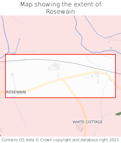 Map showing extent of Rosewain as bounding box