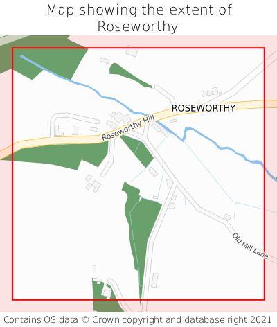 Map showing extent of Roseworthy as bounding box