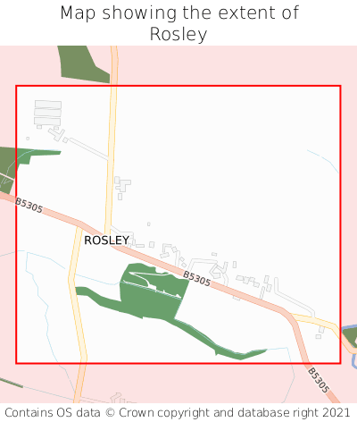 Map showing extent of Rosley as bounding box