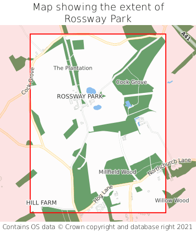 Map showing extent of Rossway Park as bounding box