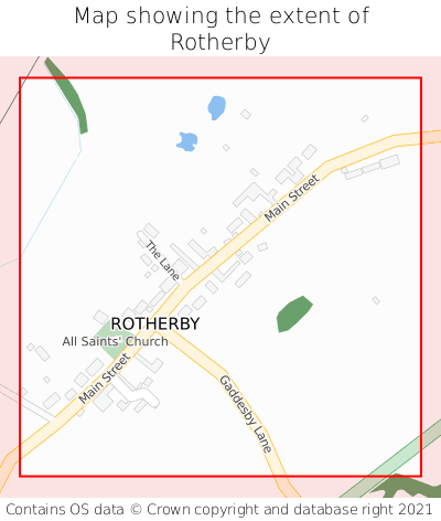 Map showing extent of Rotherby as bounding box