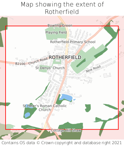 Map showing extent of Rotherfield as bounding box