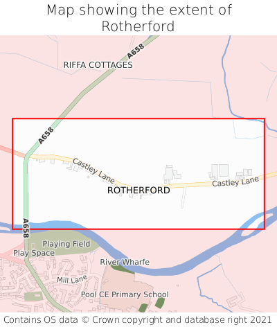 Map showing extent of Rotherford as bounding box