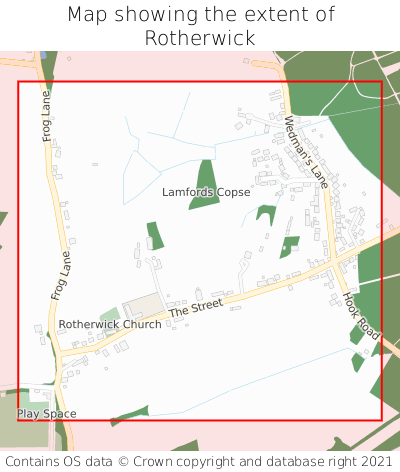 Map showing extent of Rotherwick as bounding box