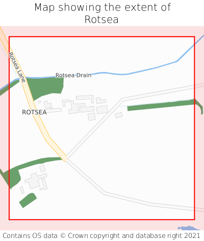 Map showing extent of Rotsea as bounding box