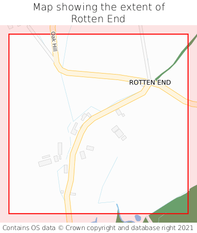 Map showing extent of Rotten End as bounding box