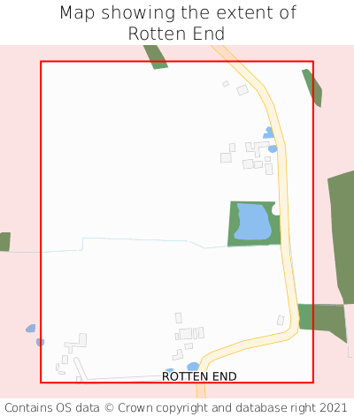 Map showing extent of Rotten End as bounding box