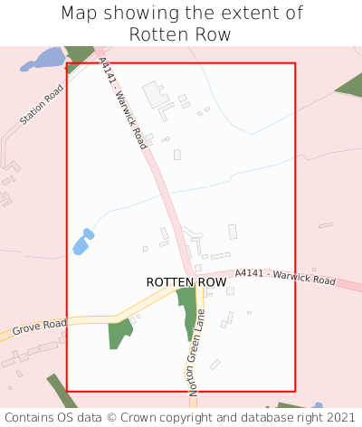 Map showing extent of Rotten Row as bounding box