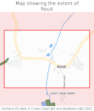 Map showing extent of Roud as bounding box