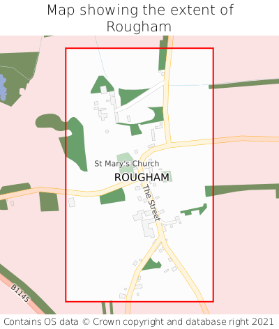 Map showing extent of Rougham as bounding box