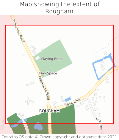 Map showing extent of Rougham as bounding box