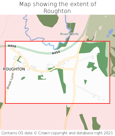 Map showing extent of Roughton as bounding box